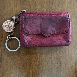 $5 Rebecca Minkoff Red Leather Keychain Wallet Small Coinpurse Wallet Cardholder